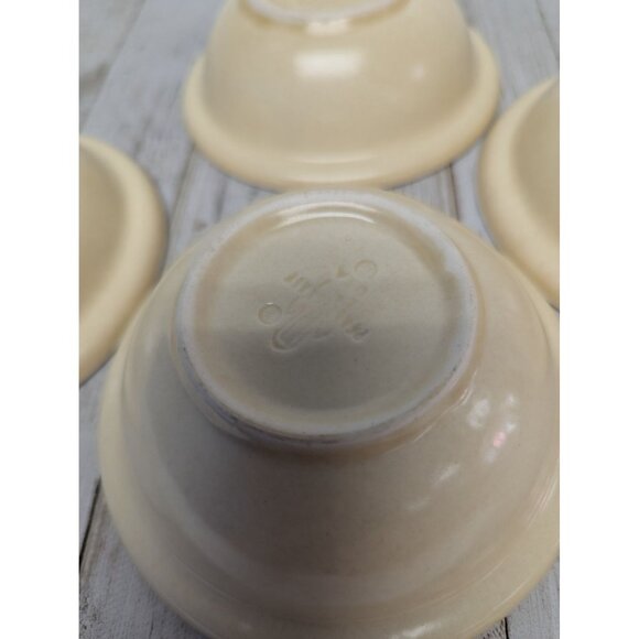 Set of 4 Pfaltzgraff Village Tan Dessert Bowl USA 5 1/4" Rimmed - Picture 9 of 12